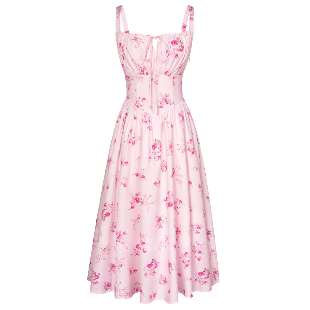 Sommerliches Bequemes Blumenkleid mit Taschen