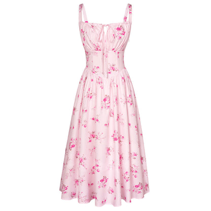 Sommerliches Bequemes Blumenkleid mit Taschen