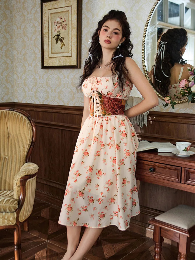 Sommerliches Bequemes Blumenkleid mit Taschen