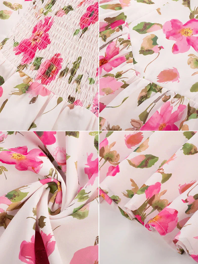 Sommerliches Bequemes Blumenkleid mit Taschen