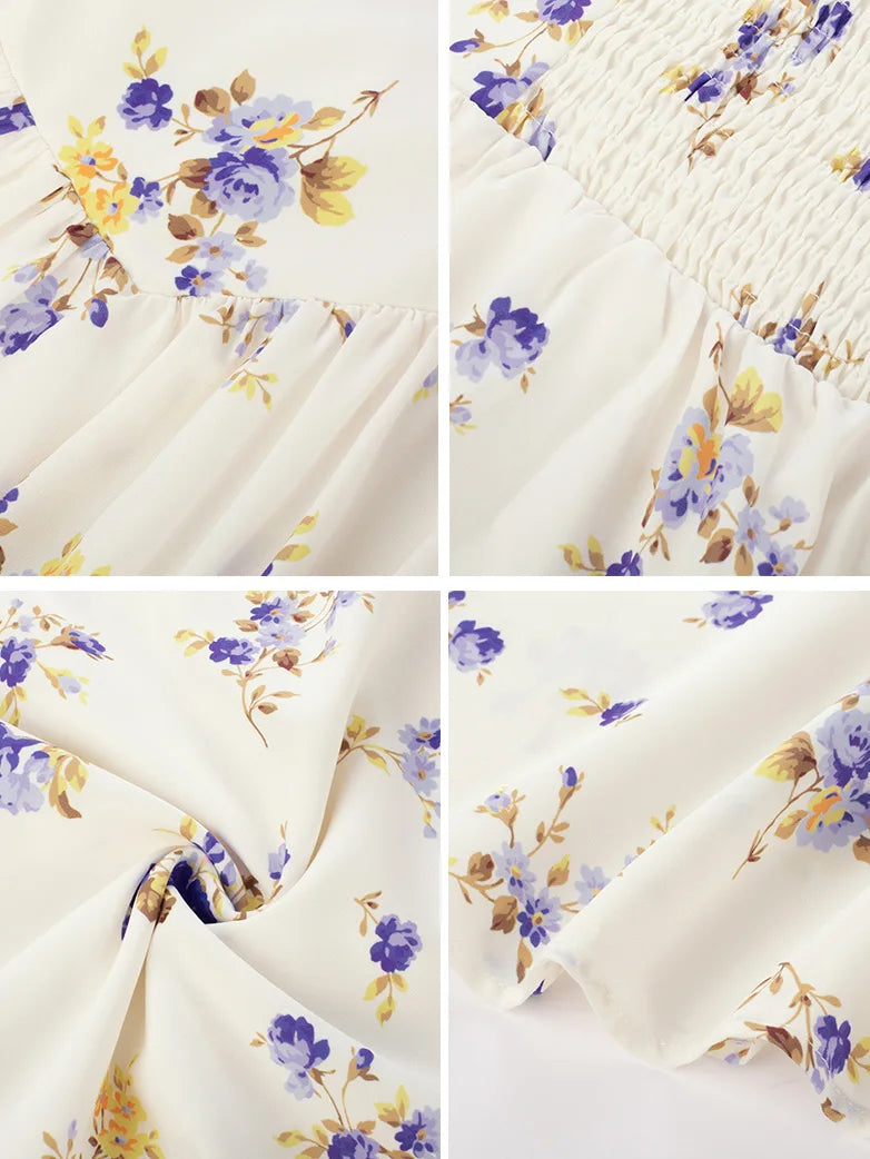Sommerliches Bequemes Blumenkleid mit Taschen