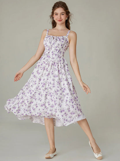 Sommerliches Bequemes Blumenkleid mit Taschen