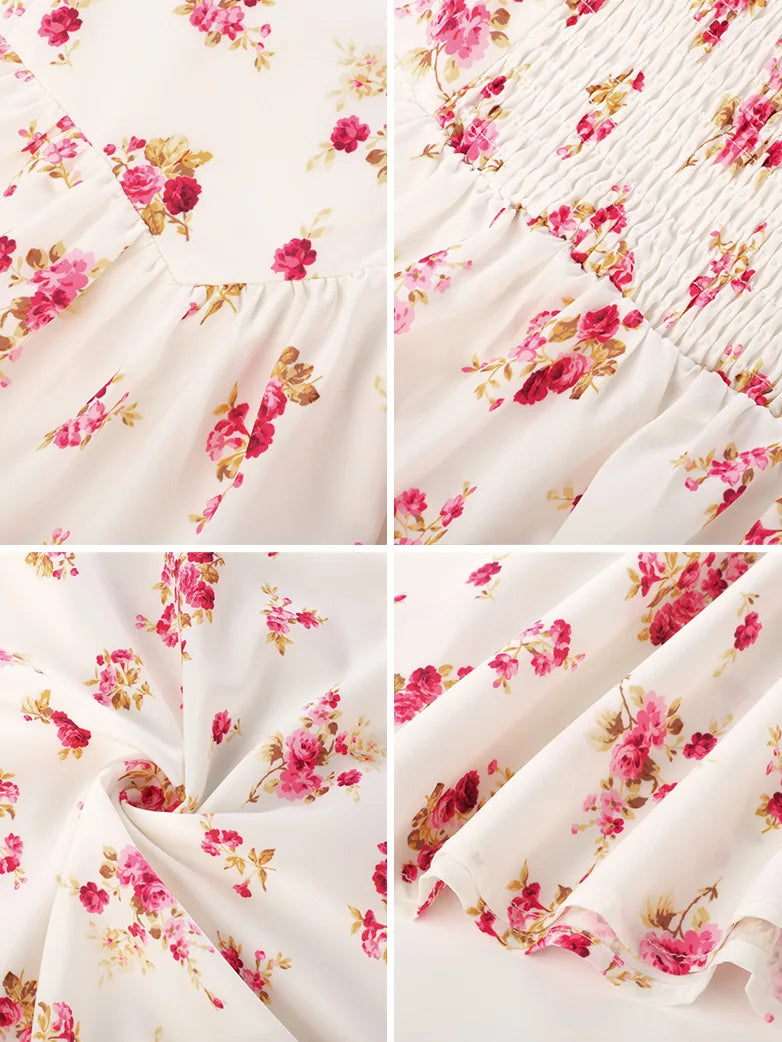 Sommerliches Bequemes Blumenkleid mit Taschen