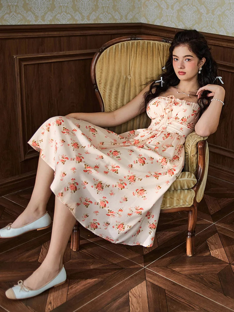 Sommerliches Bequemes Blumenkleid mit Taschen
