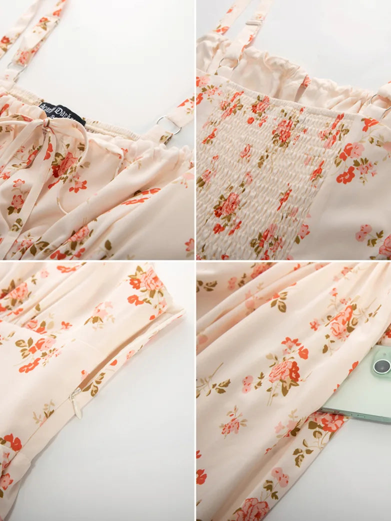 Sommerliches Bequemes Blumenkleid mit Taschen