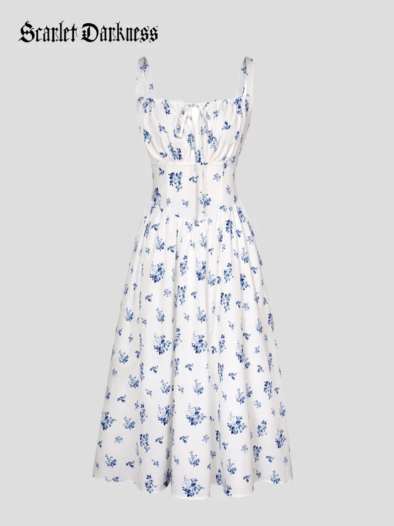 Sommerliches Bequemes Blumenkleid mit Taschen