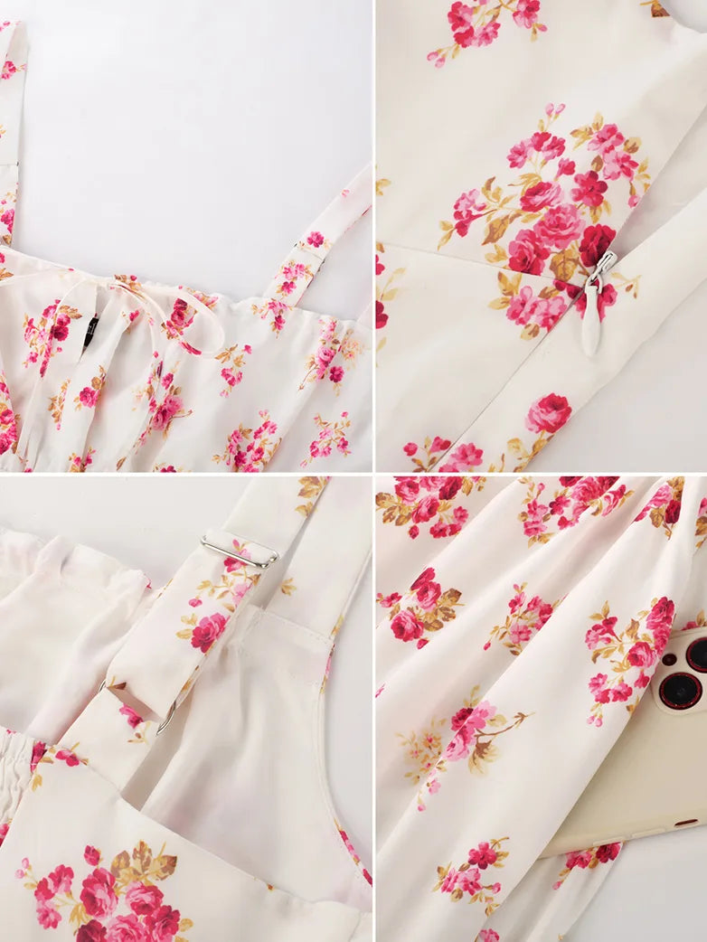 Sommerliches Bequemes Blumenkleid mit Taschen