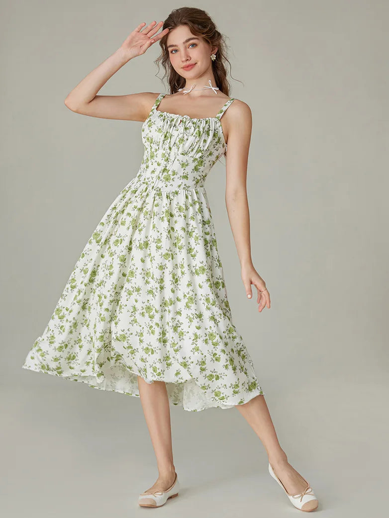 Sommerliches Bequemes Blumenkleid mit Taschen