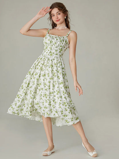 Sommerliches Bequemes Blumenkleid mit Taschen
