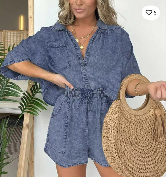 Damen Lässiges Denim-Set