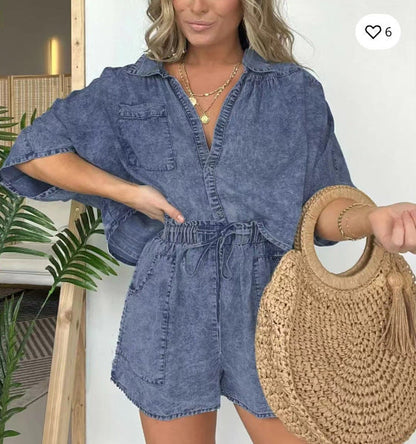 Damen Lässiges Denim-Set
