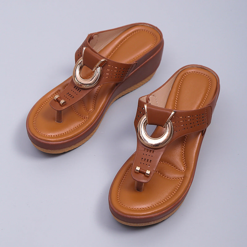 Damen Trendige Modische Plattform Wedge Casual Sandalen