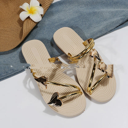 Luna Sandalen mit modischer Metallherz-Dekoration