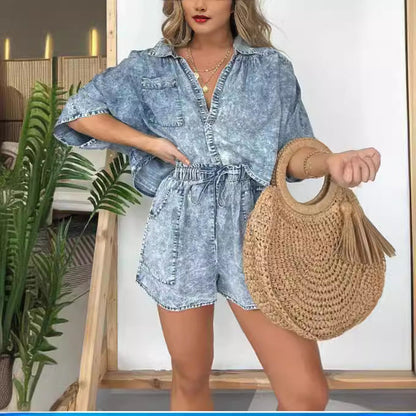 Damen Lässiges Denim-Set