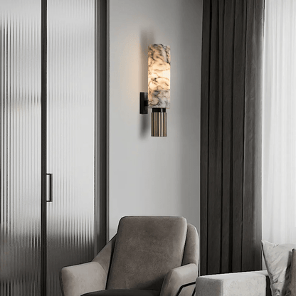 Elero Wandleuchte — Elegante Marmor-LED-Leuchte mit Kupferakzenten