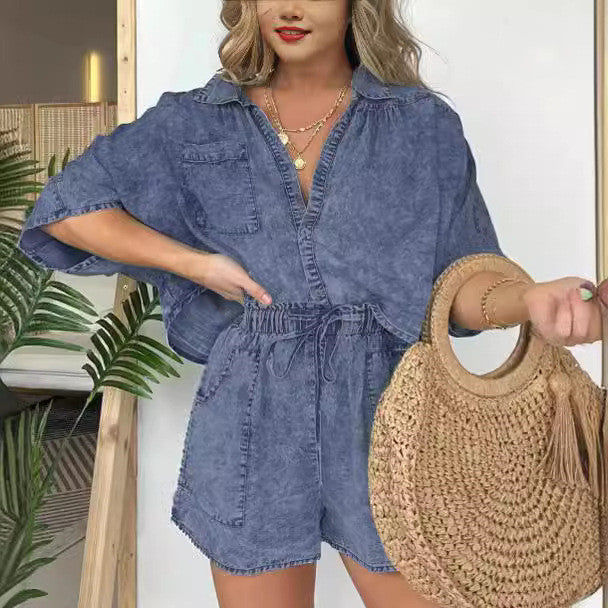 Damen Lässiges Denim-Set