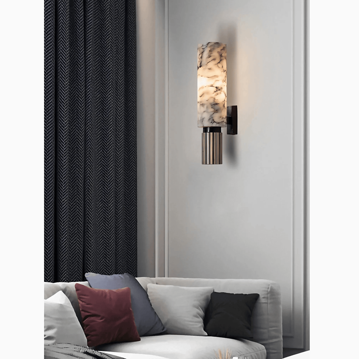 Elero Wandleuchte — Elegante Marmor-LED-Leuchte mit Kupferakzenten