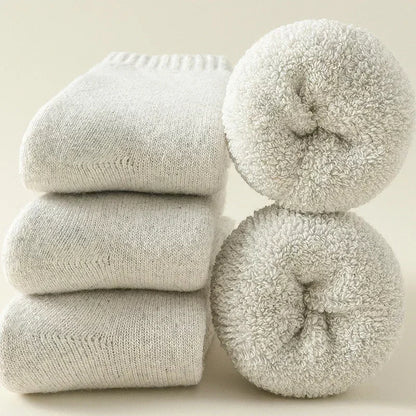 3 paires de chaussettes d'hiver en cachemire et mélange de mérinoma avec boucle Terry