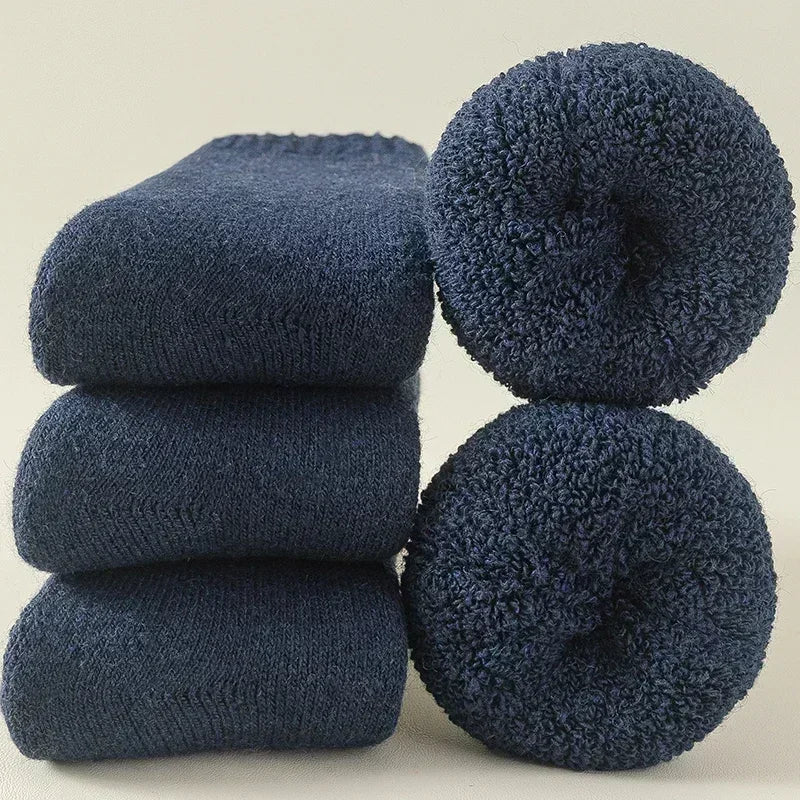 3 paires de chaussettes d'hiver en cachemire et mélange de mérinoma avec boucle Terry