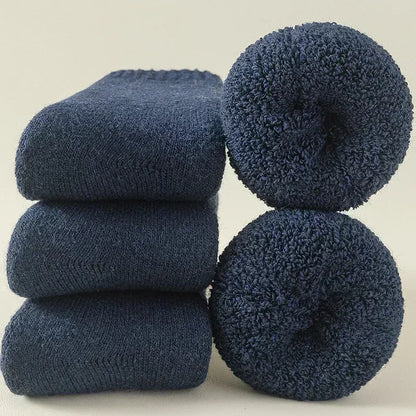 3 paires de chaussettes d'hiver en cachemire et mélange de mérinoma avec boucle Terry