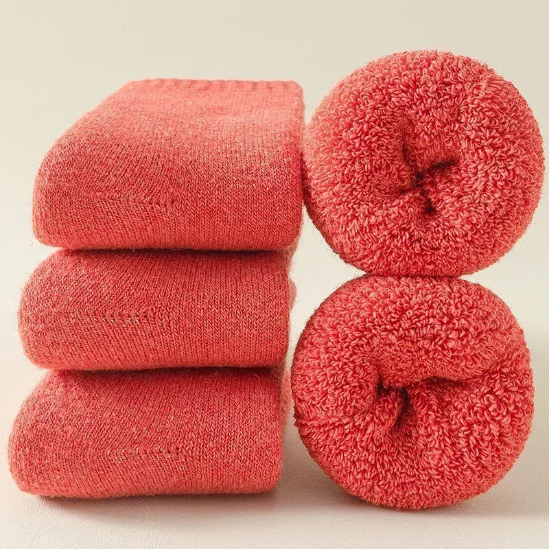 3 paires de chaussettes d'hiver en cachemire et mélange de mérinoma avec boucle Terry