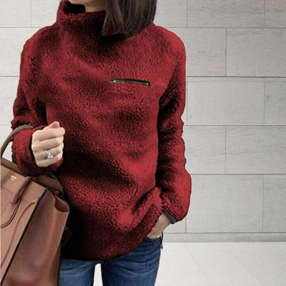 Pull à collier avec alimentation en peluche