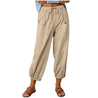 Neue Damen Sommer Baumwoll-Leinen Hose Neun-Minuten-Hose