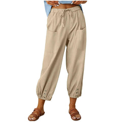 Neue Damen Sommer Baumwoll-Leinen Hose Neun-Minuten-Hose