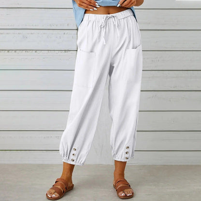 Neue Damen Sommer Baumwoll-Leinen Hose Neun-Minuten-Hose