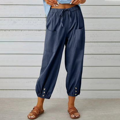 Neue Damen Sommer Baumwoll-Leinen Hose Neun-Minuten-Hose