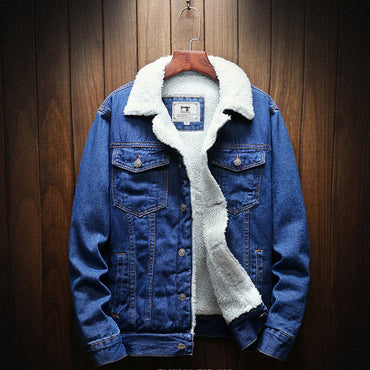 Veste en jean nourris pour hommes