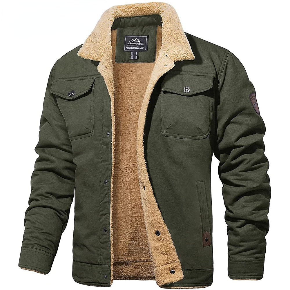 Veste de bombardier avec une alimentation en peluche pour les hommes
