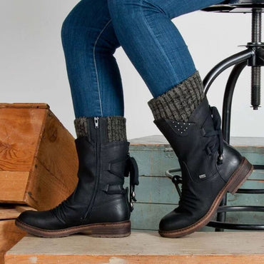 Bottes d'hiver avec fermeture éclair pour les femmes