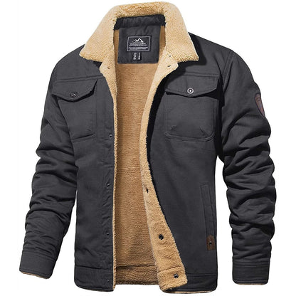 Veste de bombardier avec une alimentation en peluche pour les hommes