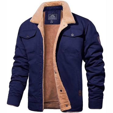 Veste de bombardier avec une alimentation en peluche pour les hommes